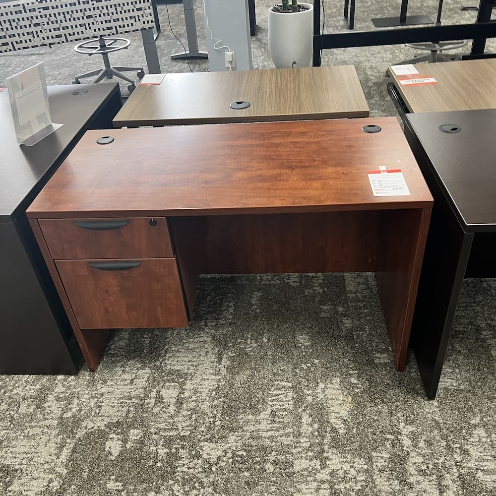 cherry laminate desk 48 x 24, with one hanging box/file