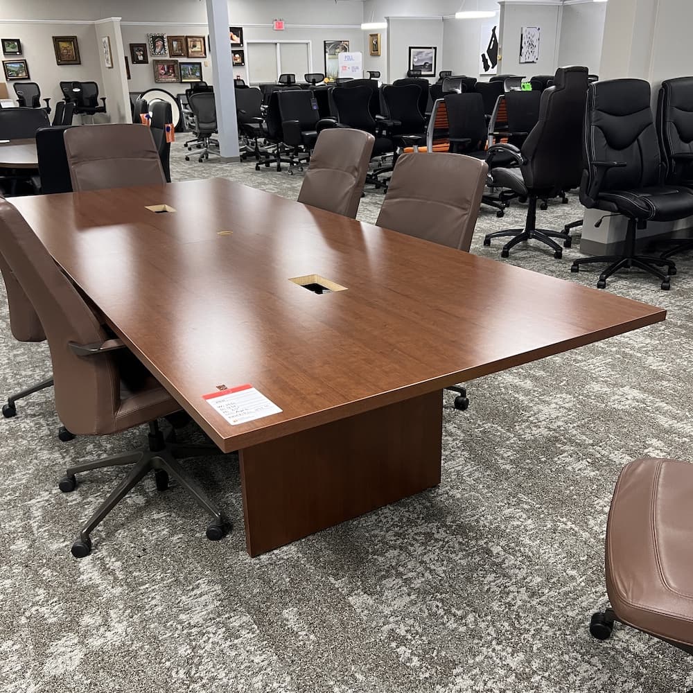 cherry veneer wood 10 ft conference table, hon brand contract furniture, used office furniture