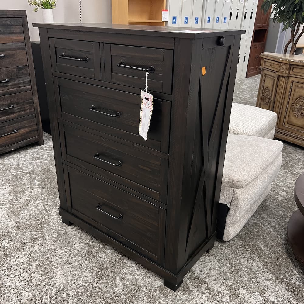 A-America espresso 5 drawer dresser, open box scratch n dent furniture, home goods