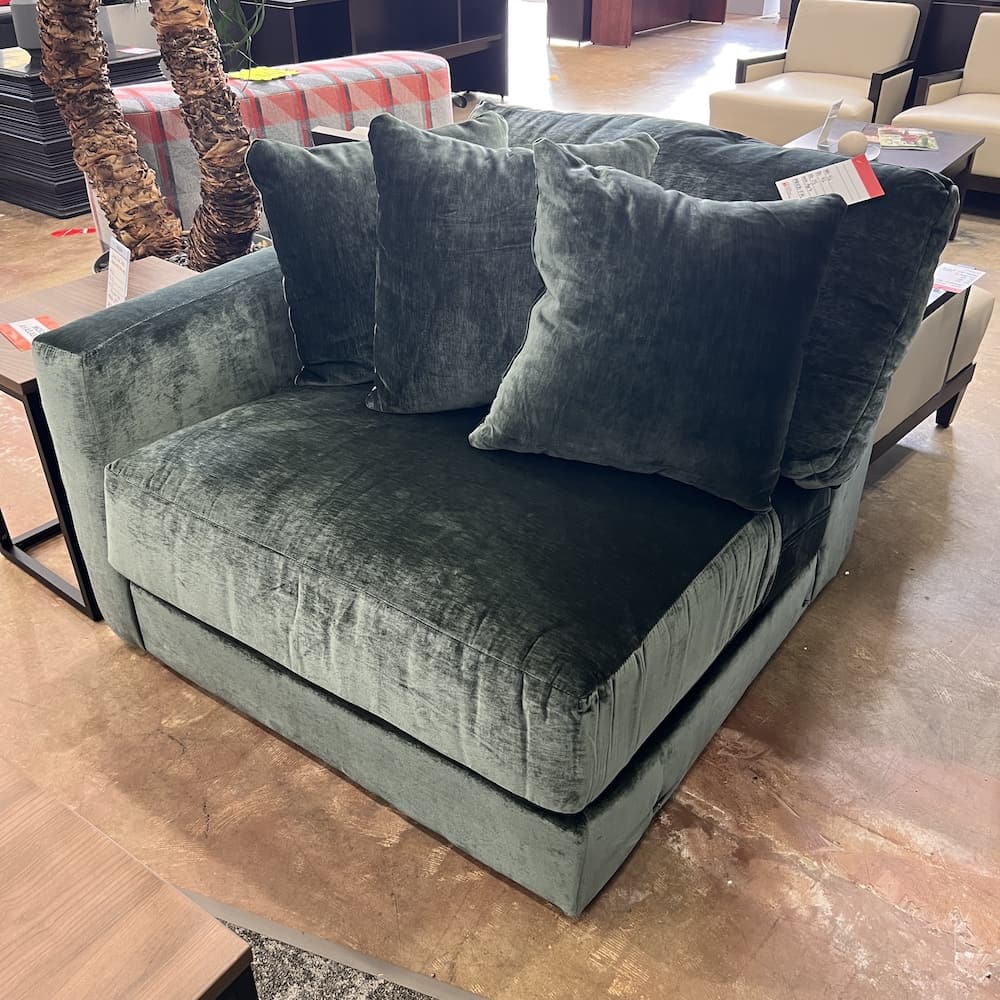 green velvet sofa couch portion piece, open box scratch n dent, home furniture