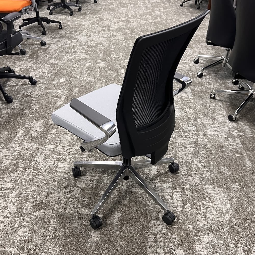 AIS upton task chair, grey with black mesh back, used office furniture