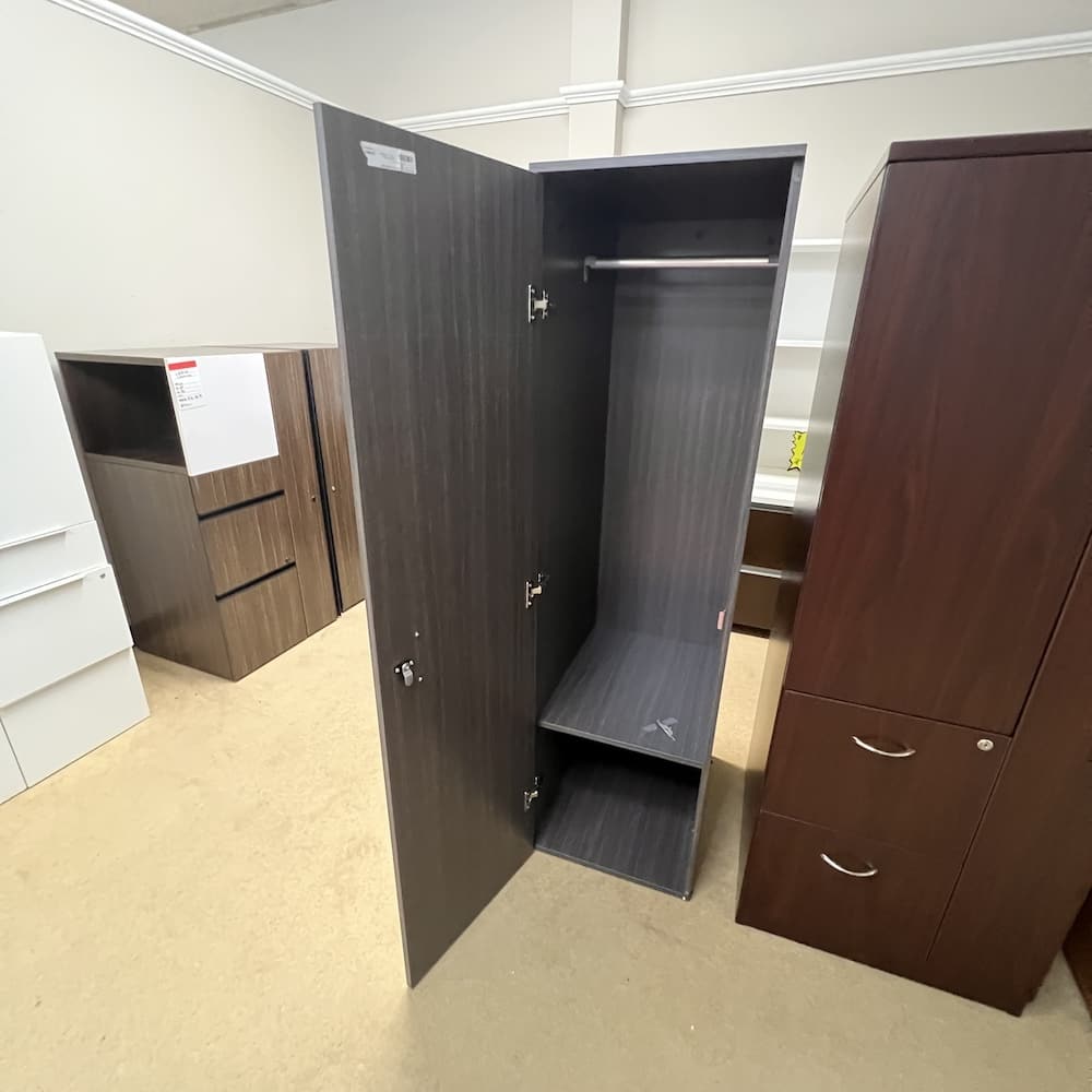 grey hon laminate personal wardrobe storage cabinet, open box office furniture