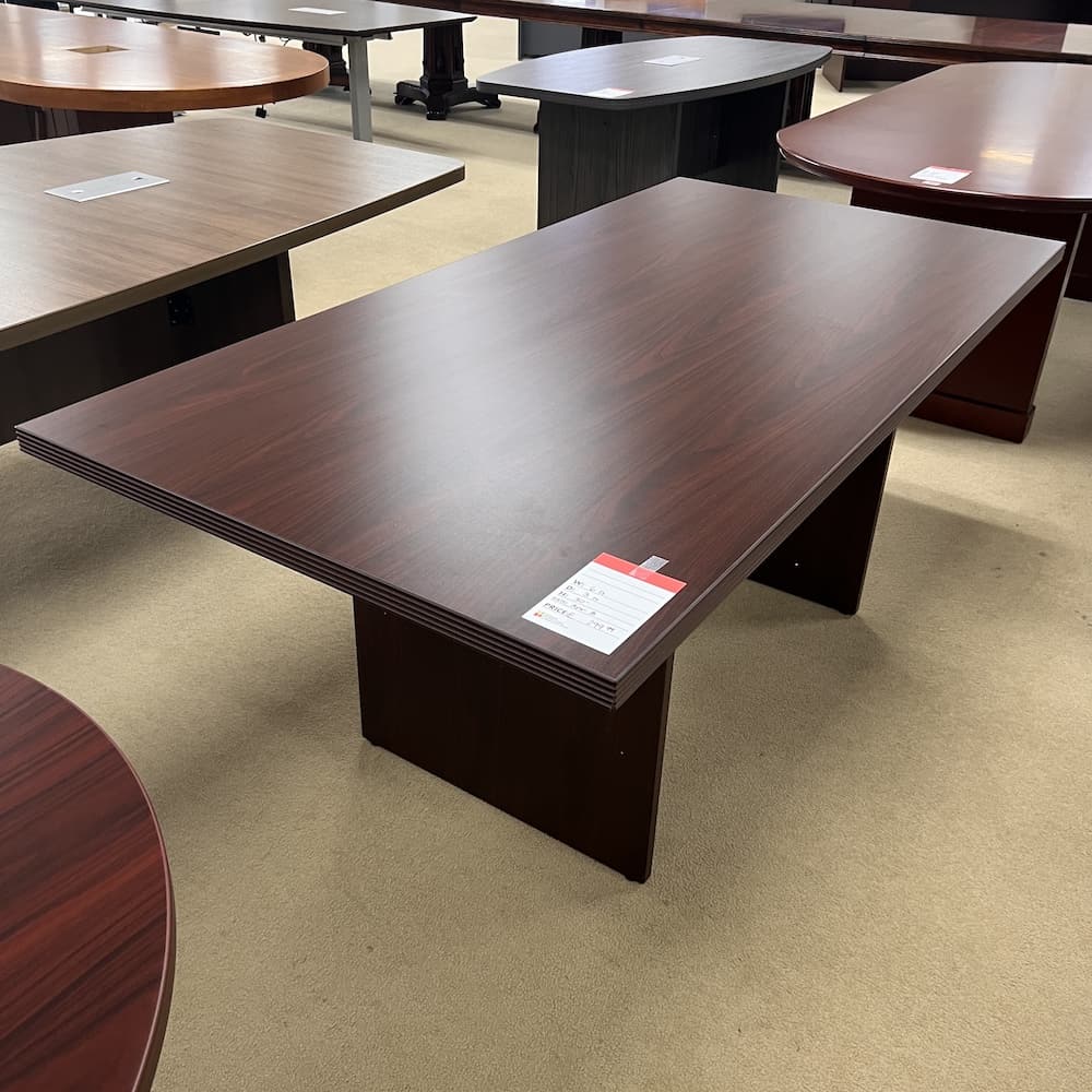 mahogany laminate rectangle conference table, used office furniture