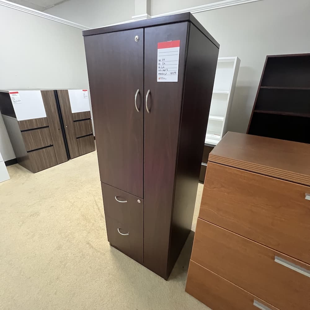 mahogany laminate wardrobe storage cabinet, open box office furniture