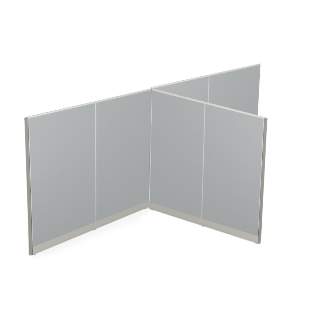 3 panel, T-shaped panel divider, each panel is 72" wide and 66" tall, new office divider panels, cubicle walls