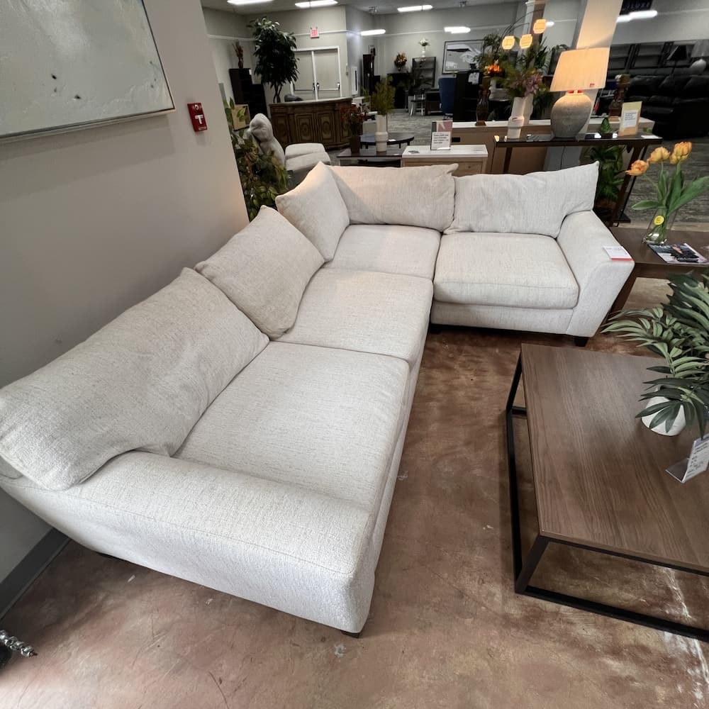 Sarah white l-shaped sectional sofa couch, scratch n dent furniture home goods
