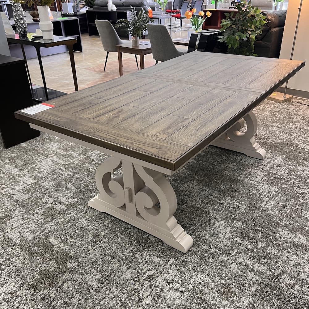 intercon drake dining table, used home furniture, walnut white shabby chic