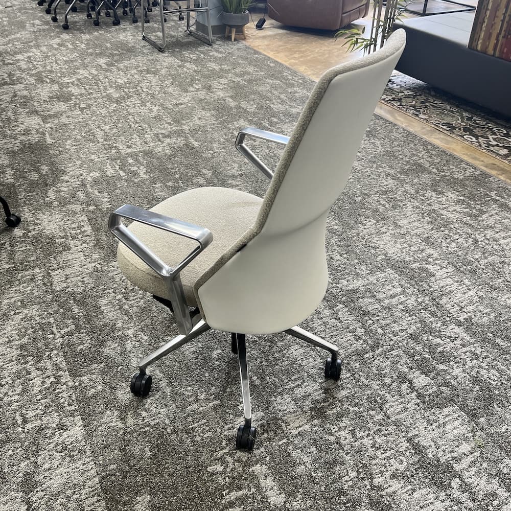 beige boucle coalesse massaud midback conference chair, steelcase office furniture