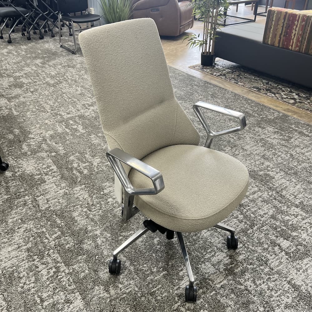 beige boucle coalesse massaud midback conference chair, steelcase office furniture
