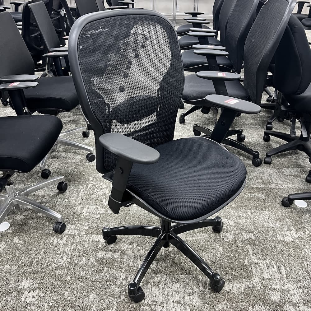 black mesh back office source task chair, space chair, used office furniture