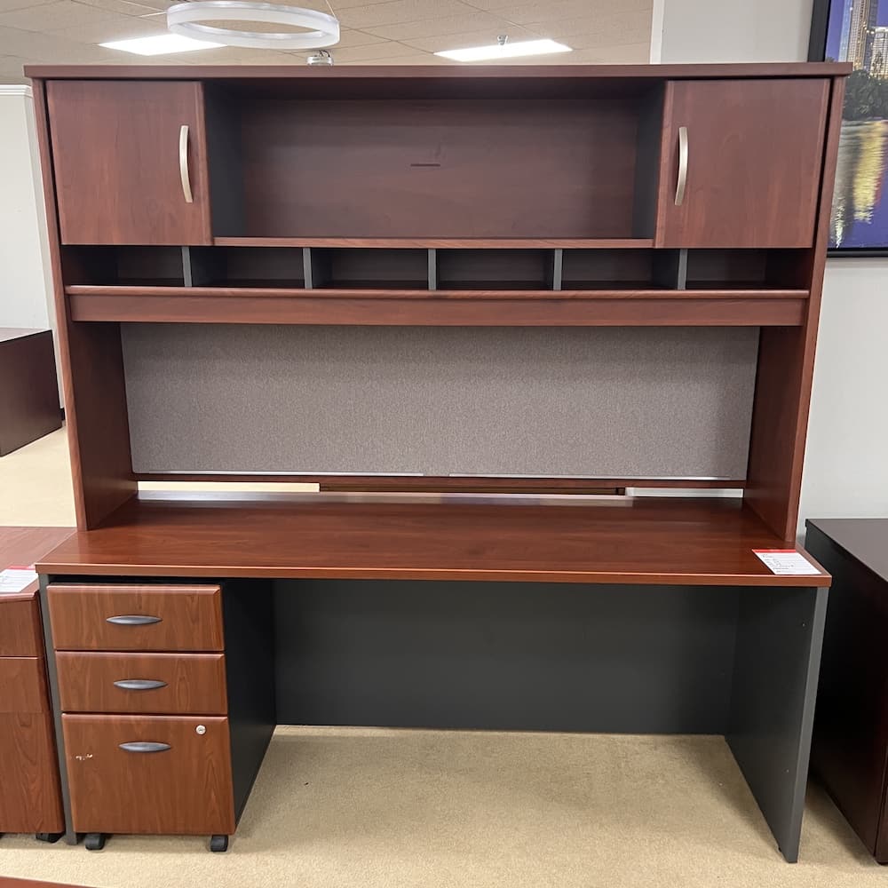 cherry and grey laminate bush furniture set, used office furniture