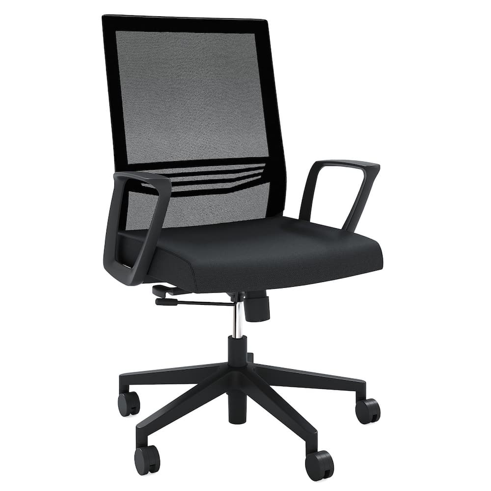oslo conference chair, new mesh back office seating, ergonomic, black, grey
