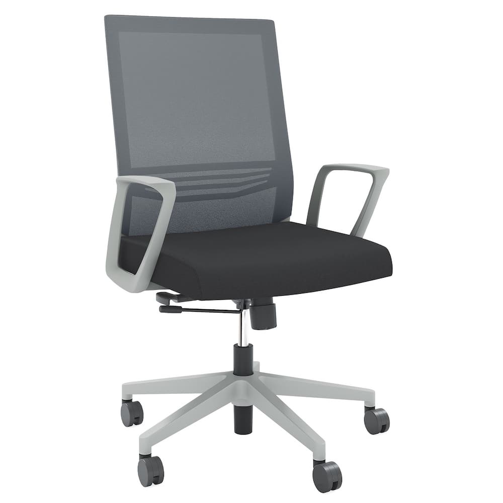 oslo conference chair, new mesh back office seating, ergonomic, black, grey