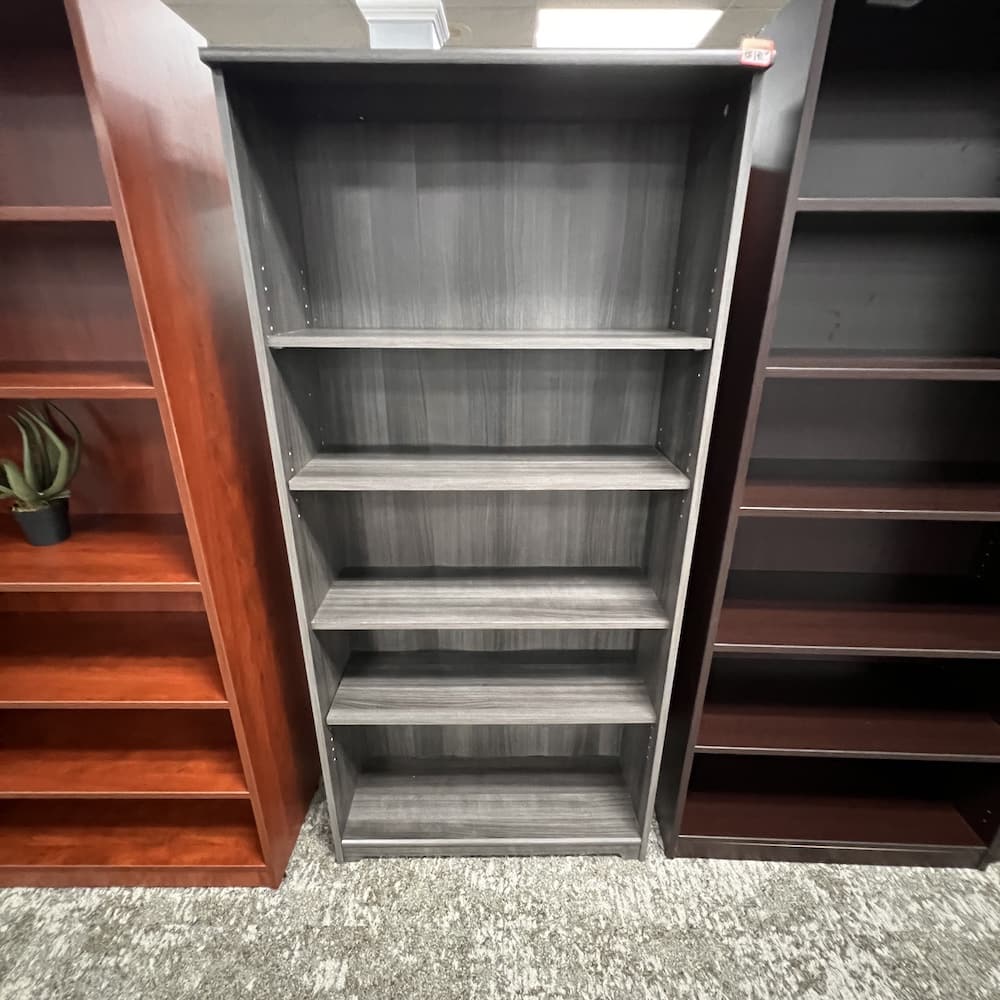 grey laminate bookcase 71" tall