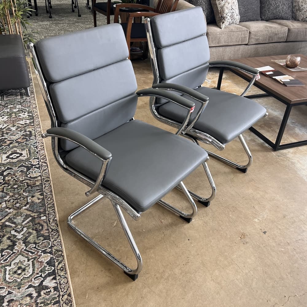 grey and chrome guest seating merak vinyl and chrome, used office furniture