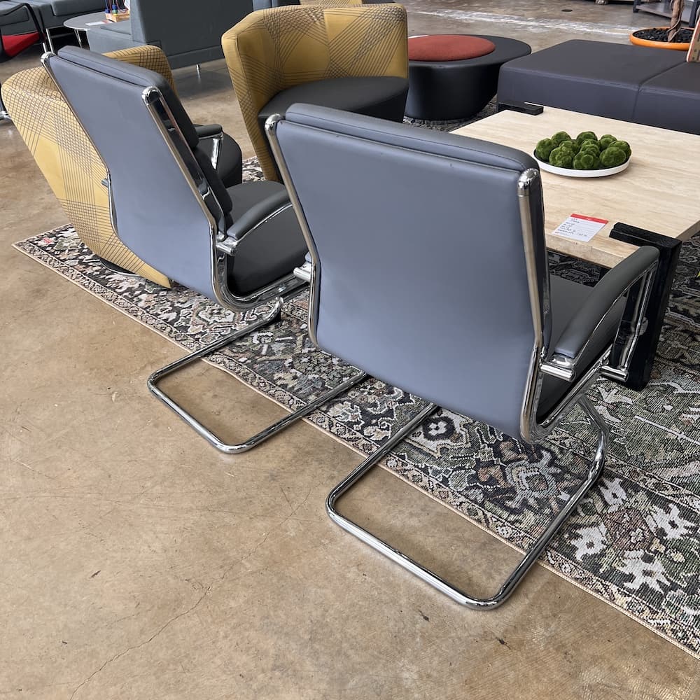 grey and chrome guest seating merak vinyl and chrome, used office furniture