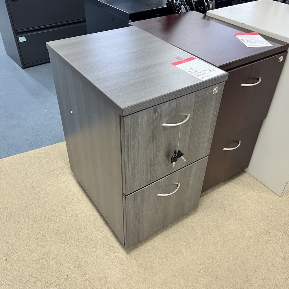 grey laminate file/file cabinet, open box office furniture