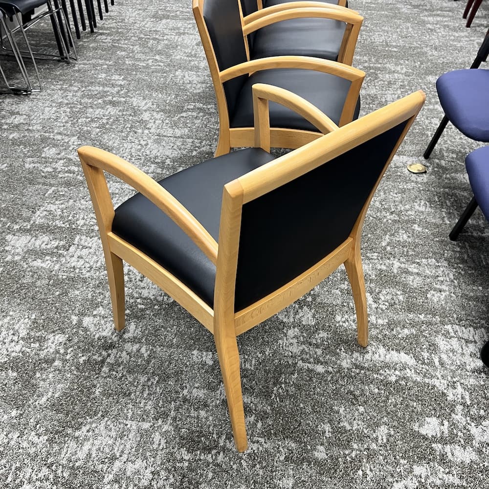black and maple veneer guest chair used reception furniture office