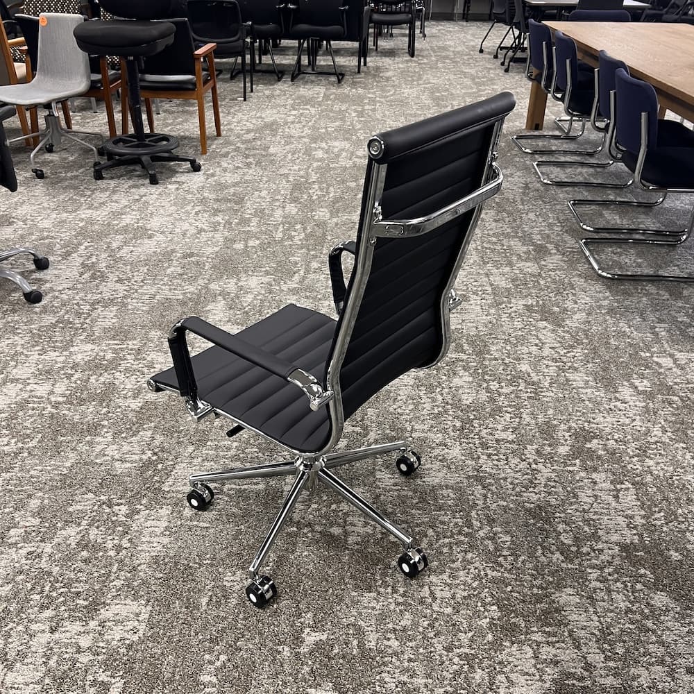 black vinyl high back with chrome base conference chair, used office furniture