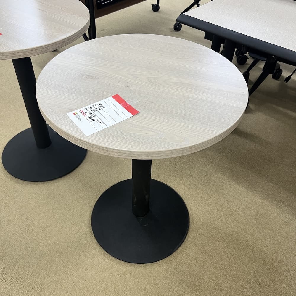 oak blonde round break room table 24", used office furniture