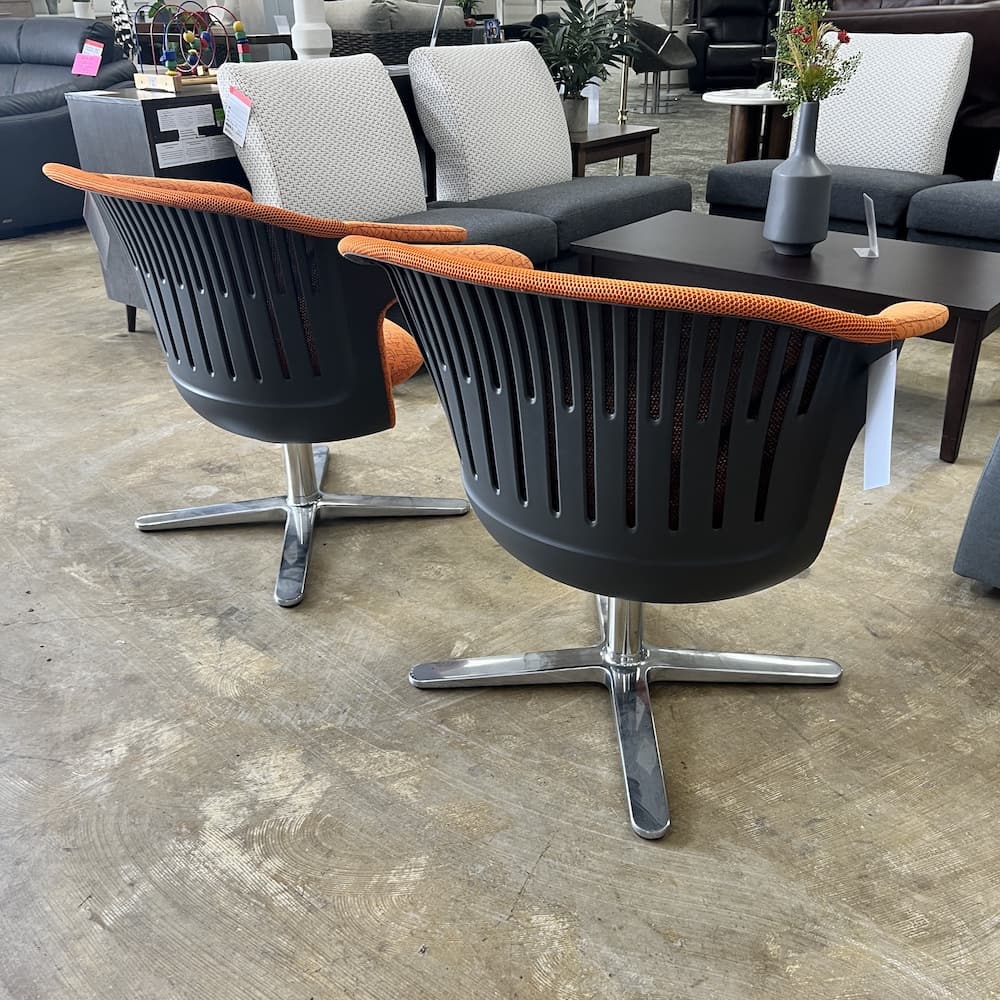 orange upholstery i2i swivel chair, steelcase, used office furniture