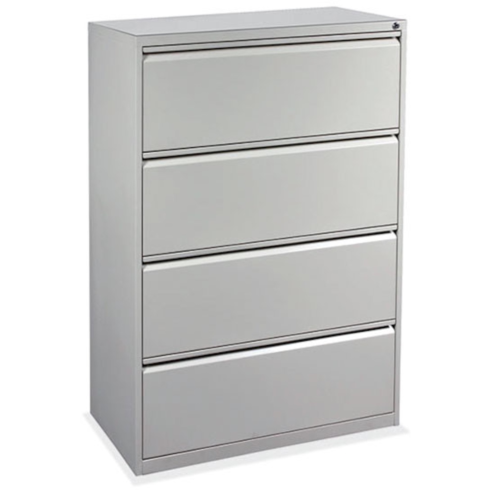 36" wide metal 4 drawer lateral file cabinet, office source, storage office