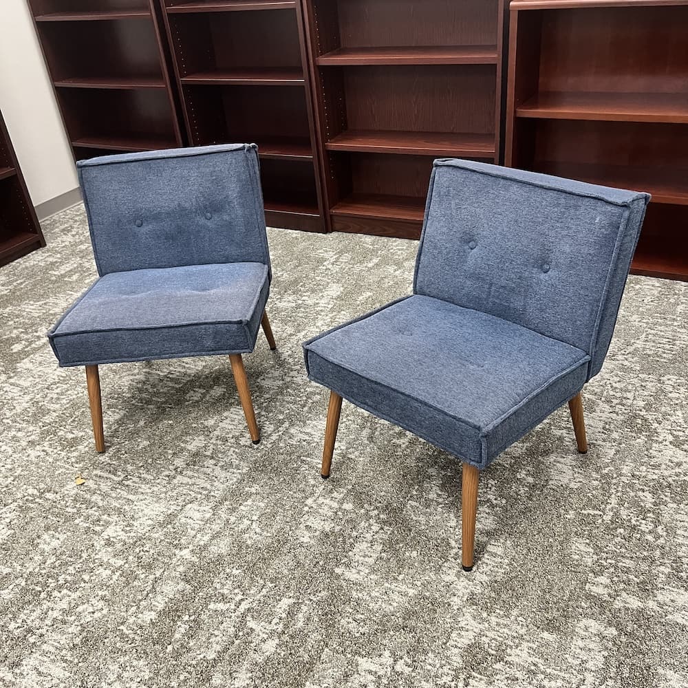Set of 2 - Art Leon Blue Upholstery Accent Chairs