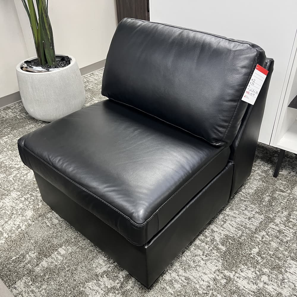 leather sofa chair, black, open box scratch n dent furniture