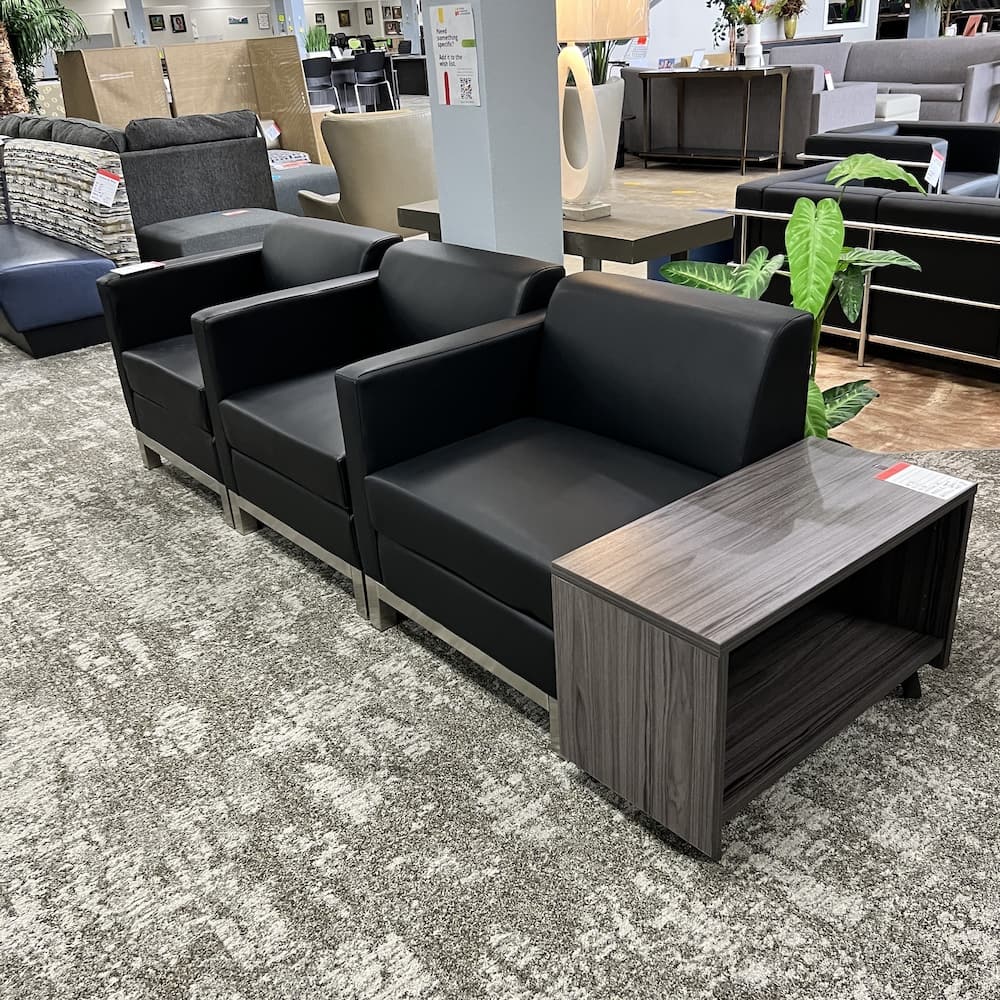 N9N4 9994R club chair in black vinyl, new, open box, office furniture