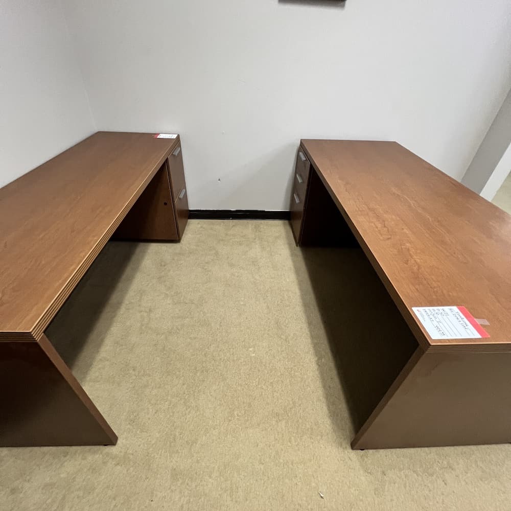 cherry laminate desk credenza, Steelcase, used office furniture