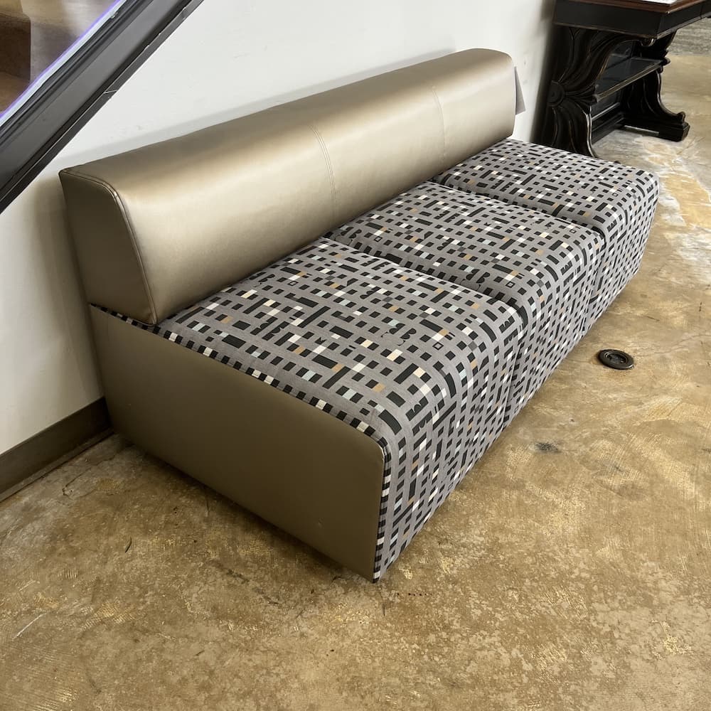 gold vinyl and grey squares commercial seating, steelcase, office furniture