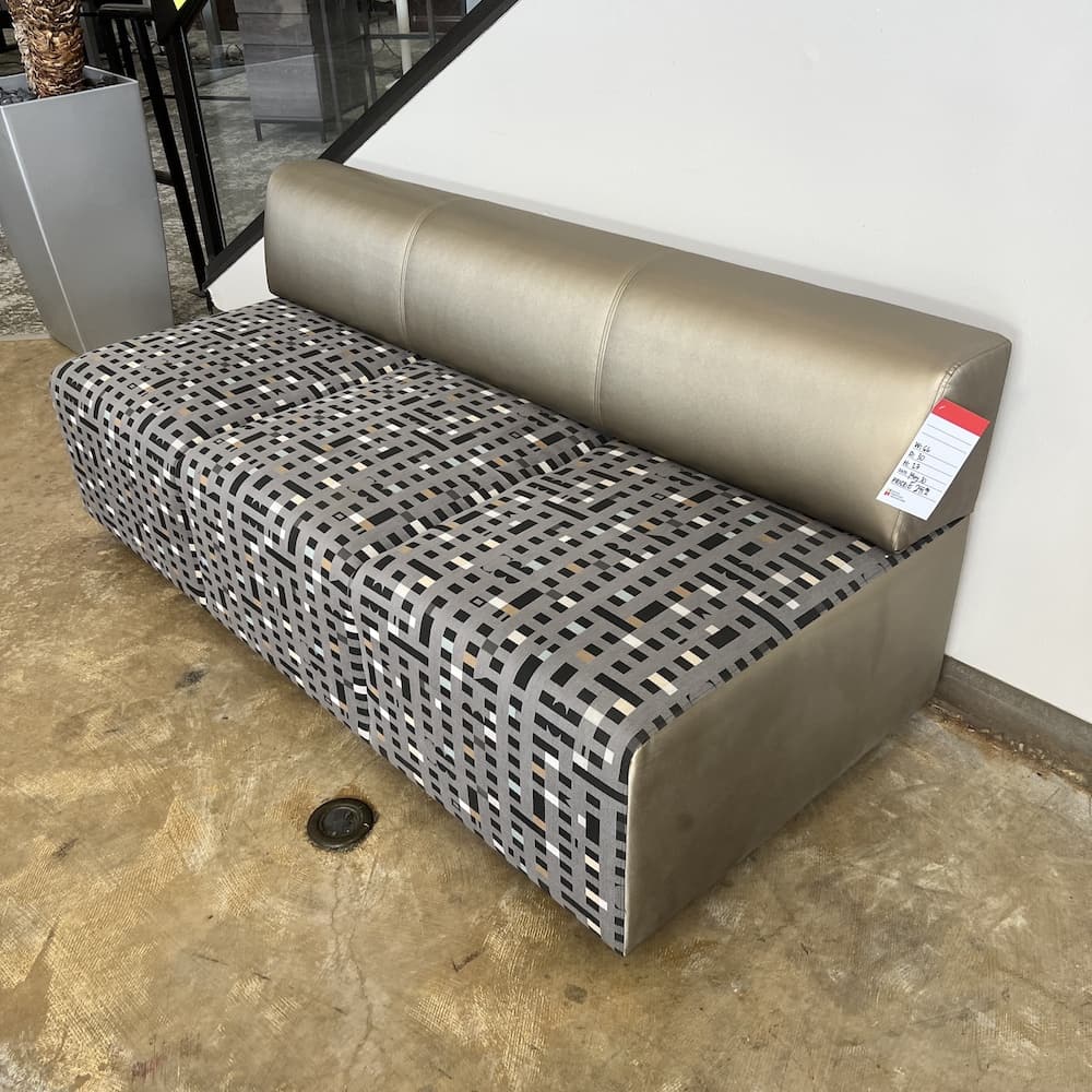 gold vinyl and grey squares commercial seating, steelcase, office furniture