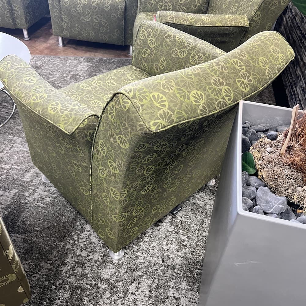 green upholstered steelcase chairs turnstone Jenny used office furniture reception seating