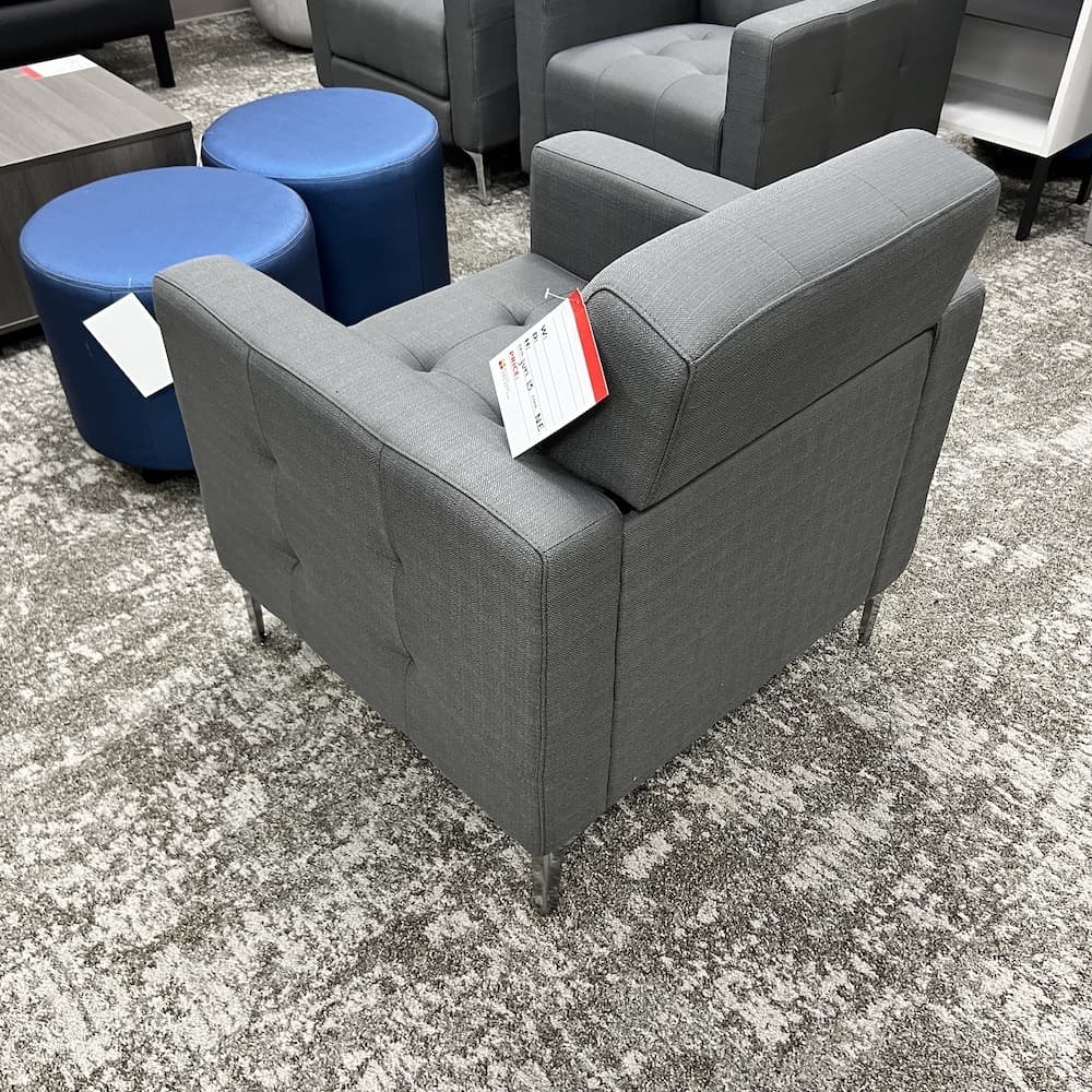 grey upholstered hagen club chair n9ne furniture, new open box lounge furniture seating