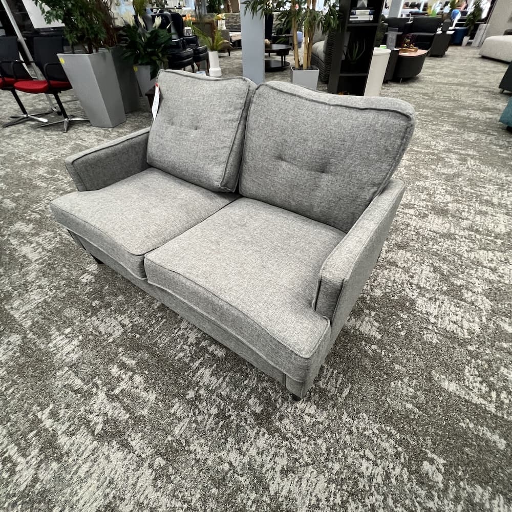 55" x 34" Grey Upholstered Loveseat Sofa