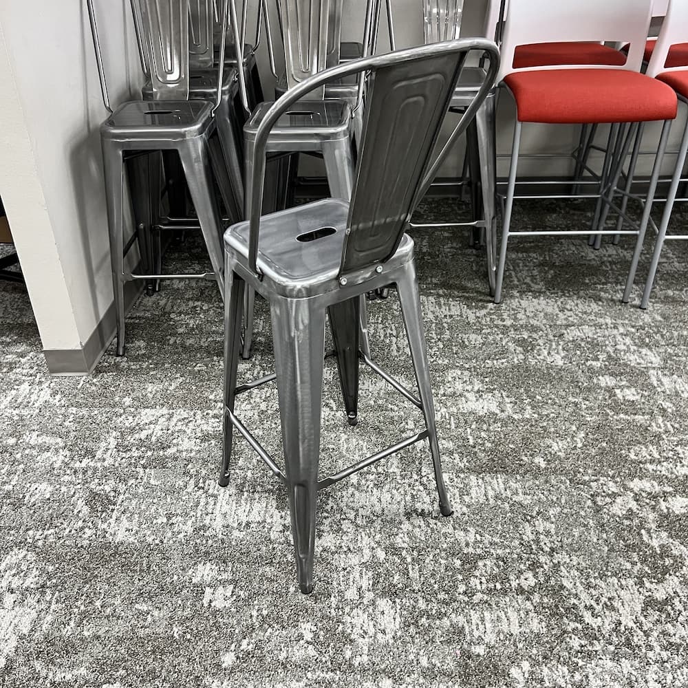 tolix style bar stools, metal restaurant style used furniture seating