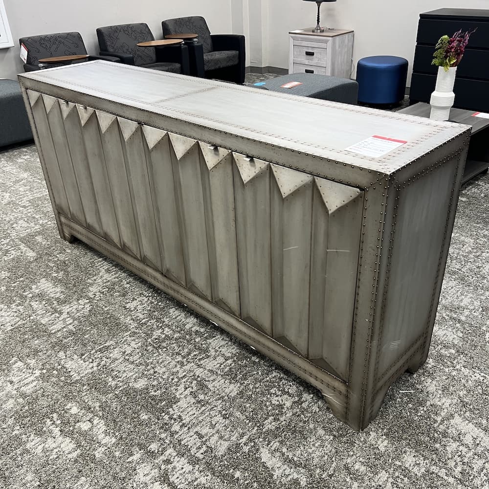 silver industrial credenza, hooker furniture melange zayne, used office furniture