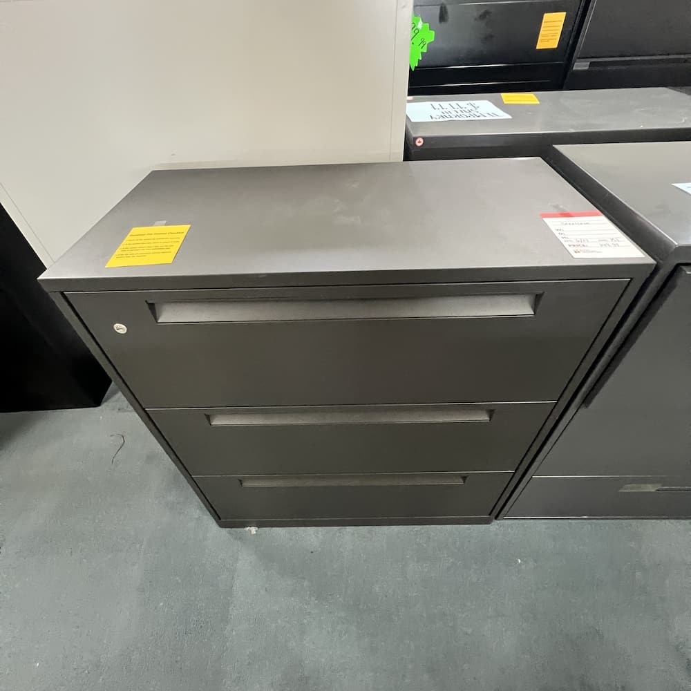steelcase grey metal 3 drawer lateral, used office furniture