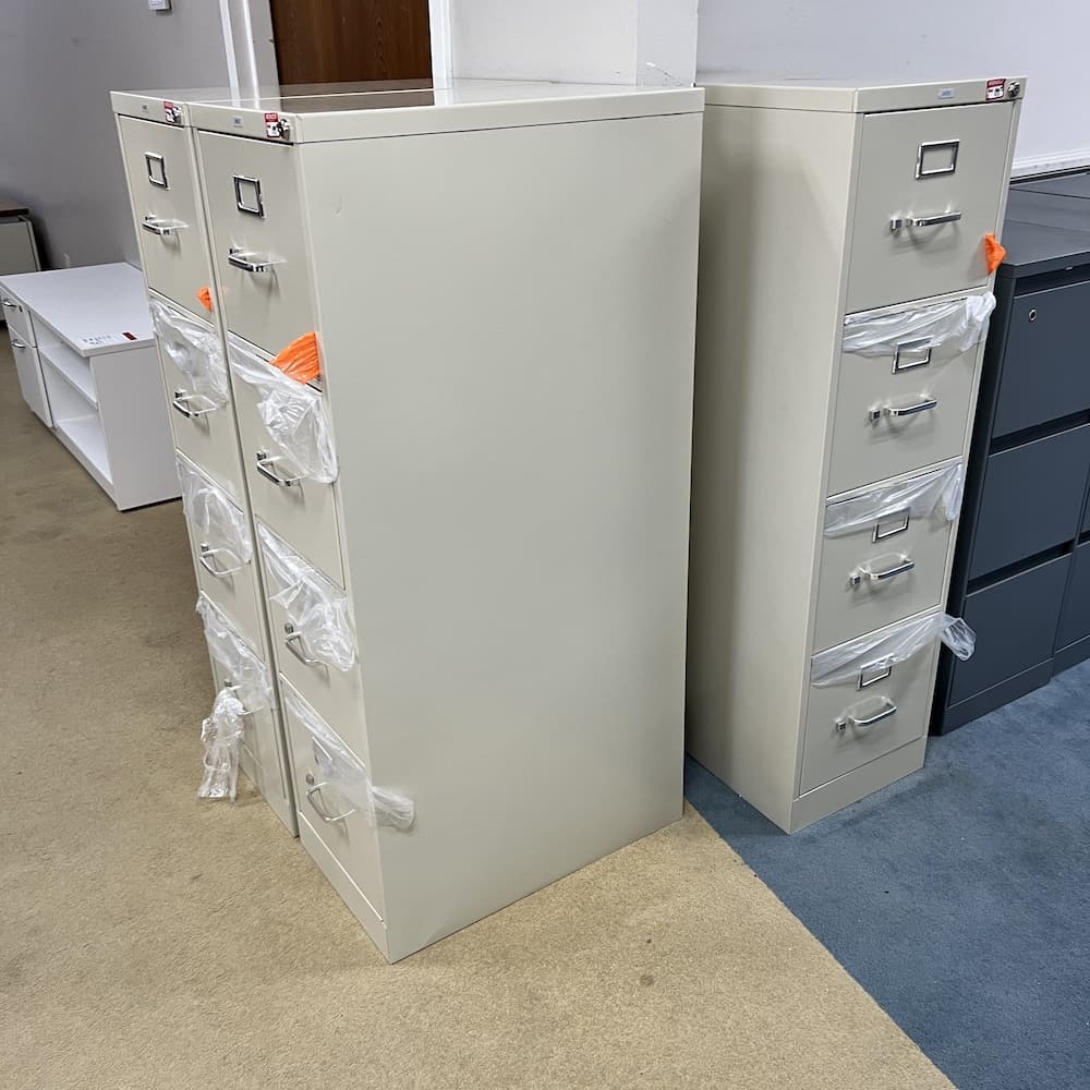 4 drawer metal beige vertical file cabinet, open box office furniture
