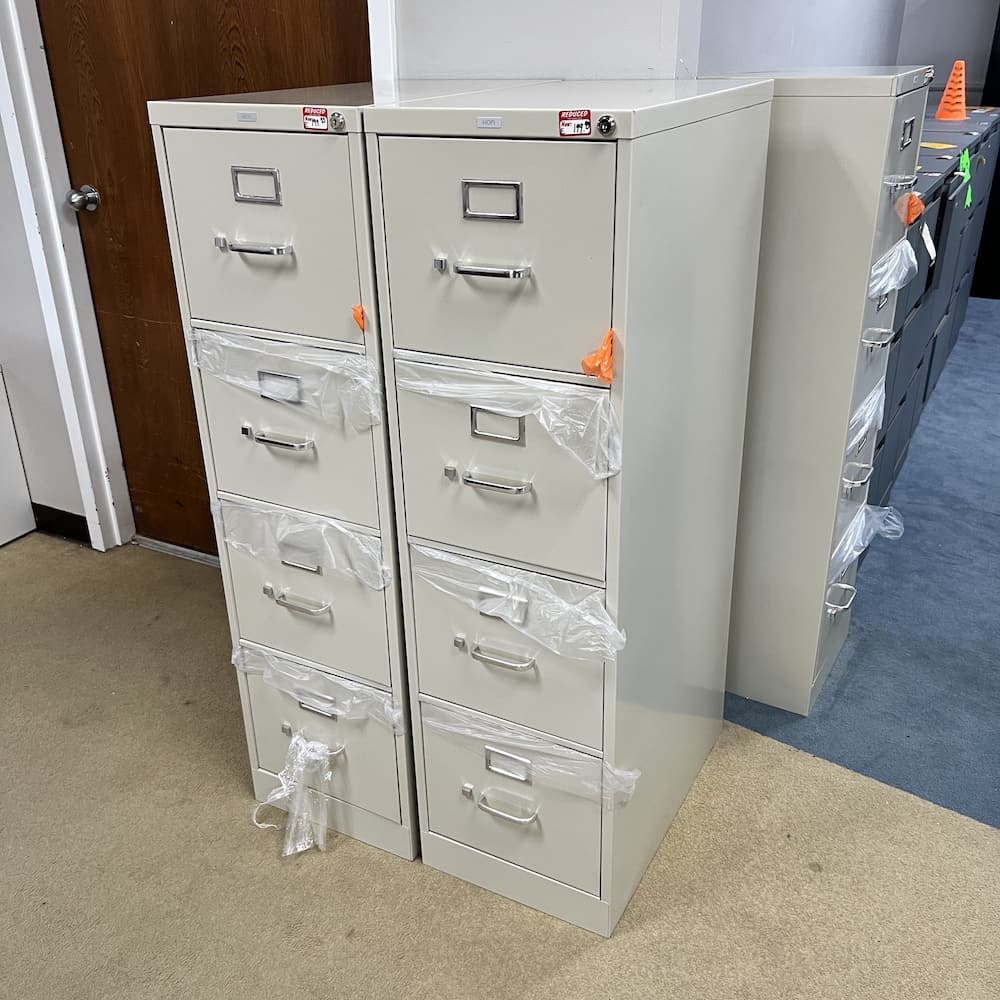 4 drawer metal beige vertical file cabinet, open box office furniture