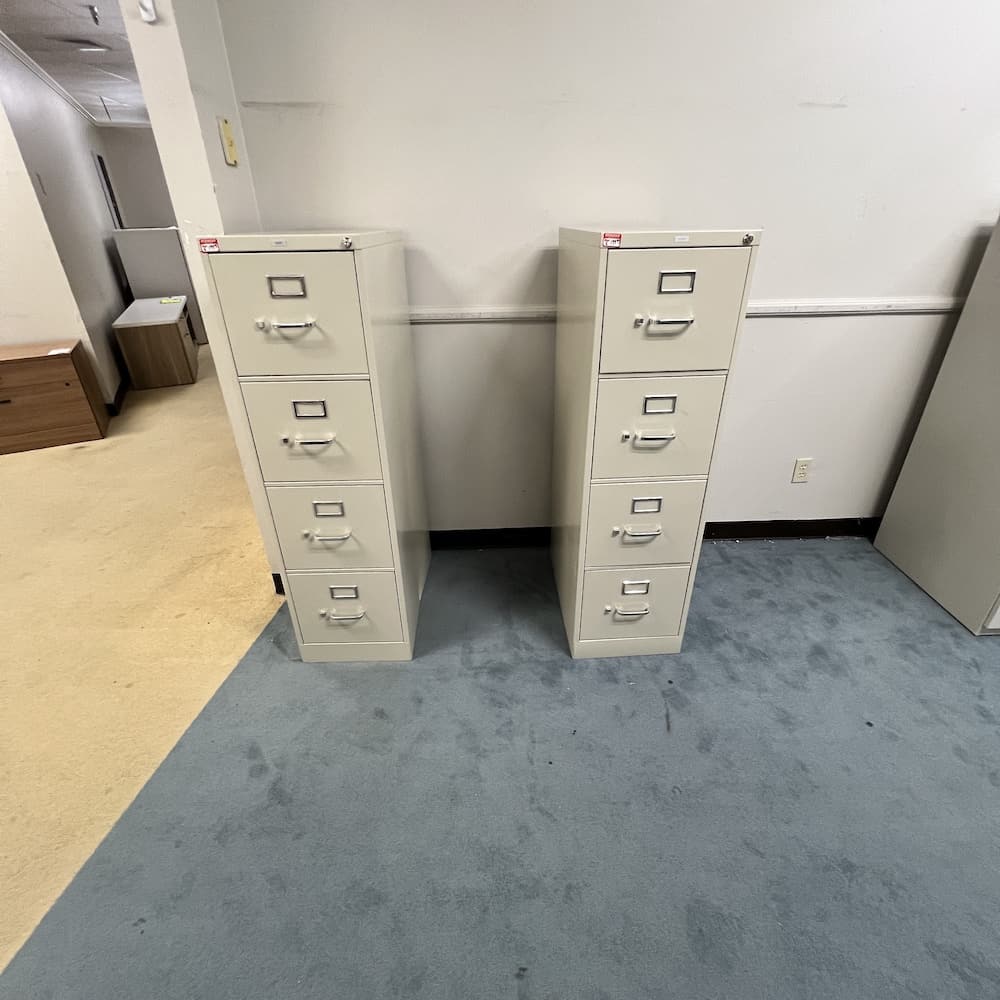 4 drawer metal beige vertical file cabinet, open box office furniture