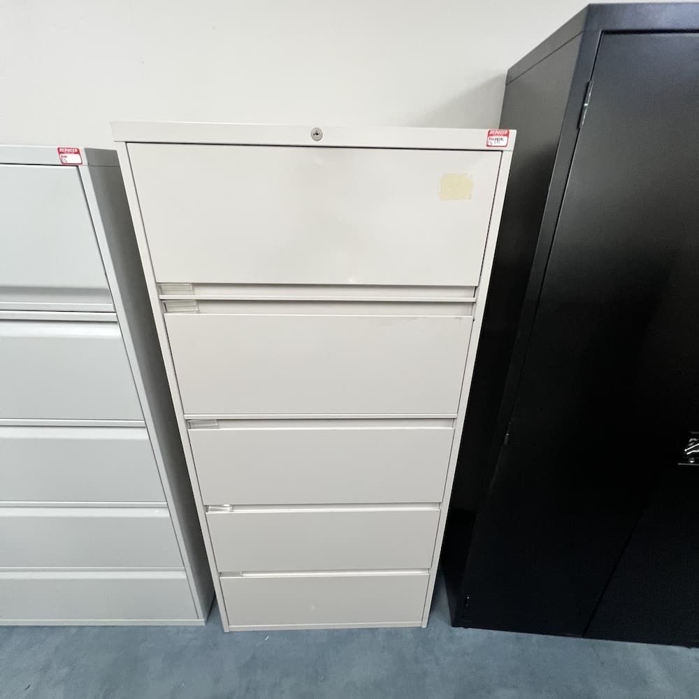 beige 5 drawer lateral metal, steelcase, used office furniture