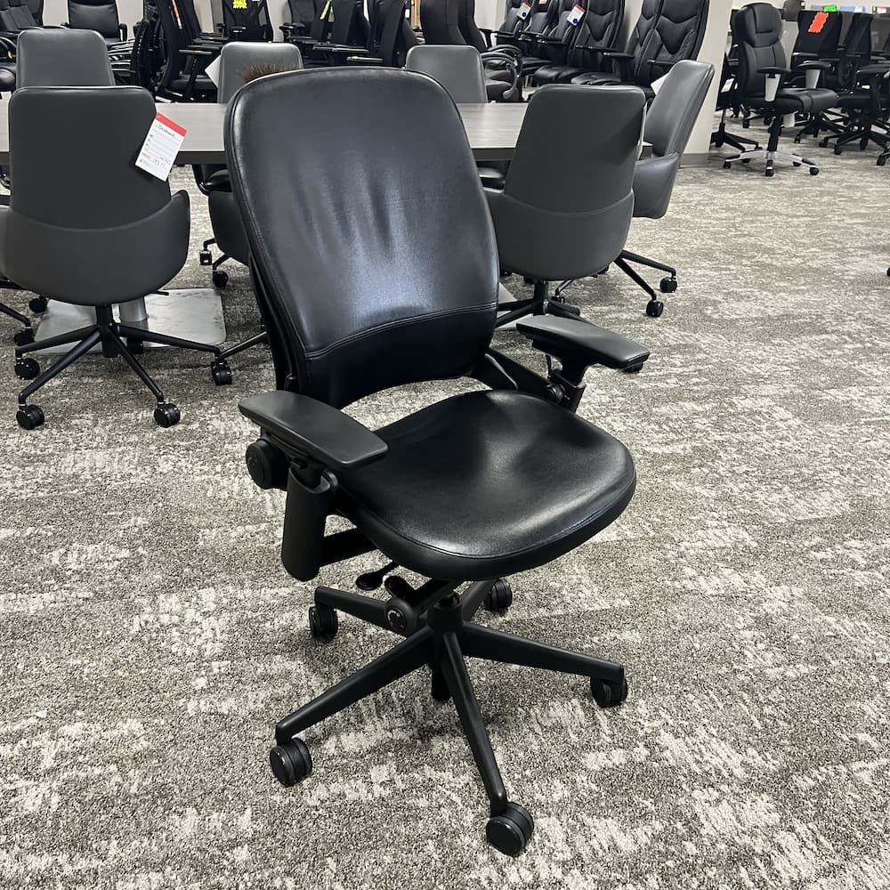 used black Steelcase leap version 2 office chair San Antonio texas Brisa fabric