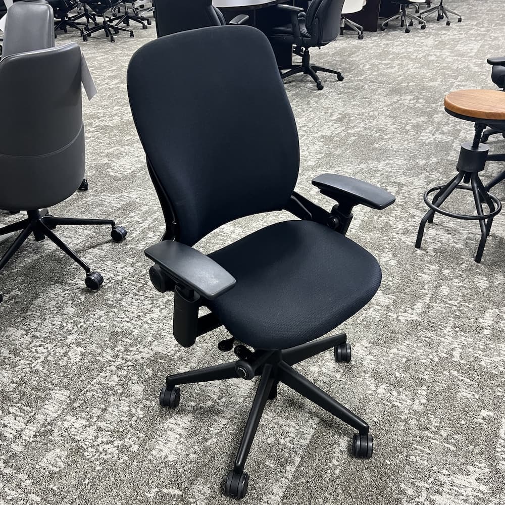 used black Steelcase leap version 2 office chair San Antonio texas fully upholstered