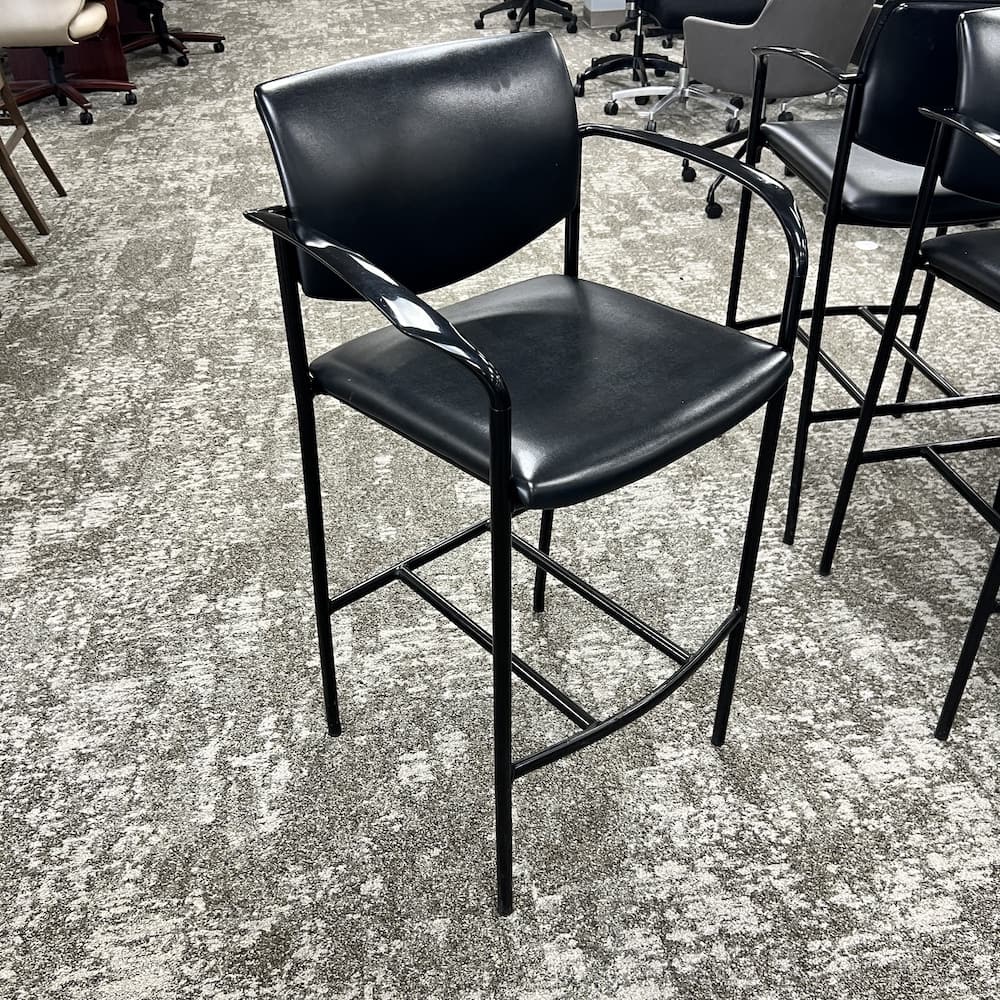 black vinyl bar stool steelcase player, used office furniture