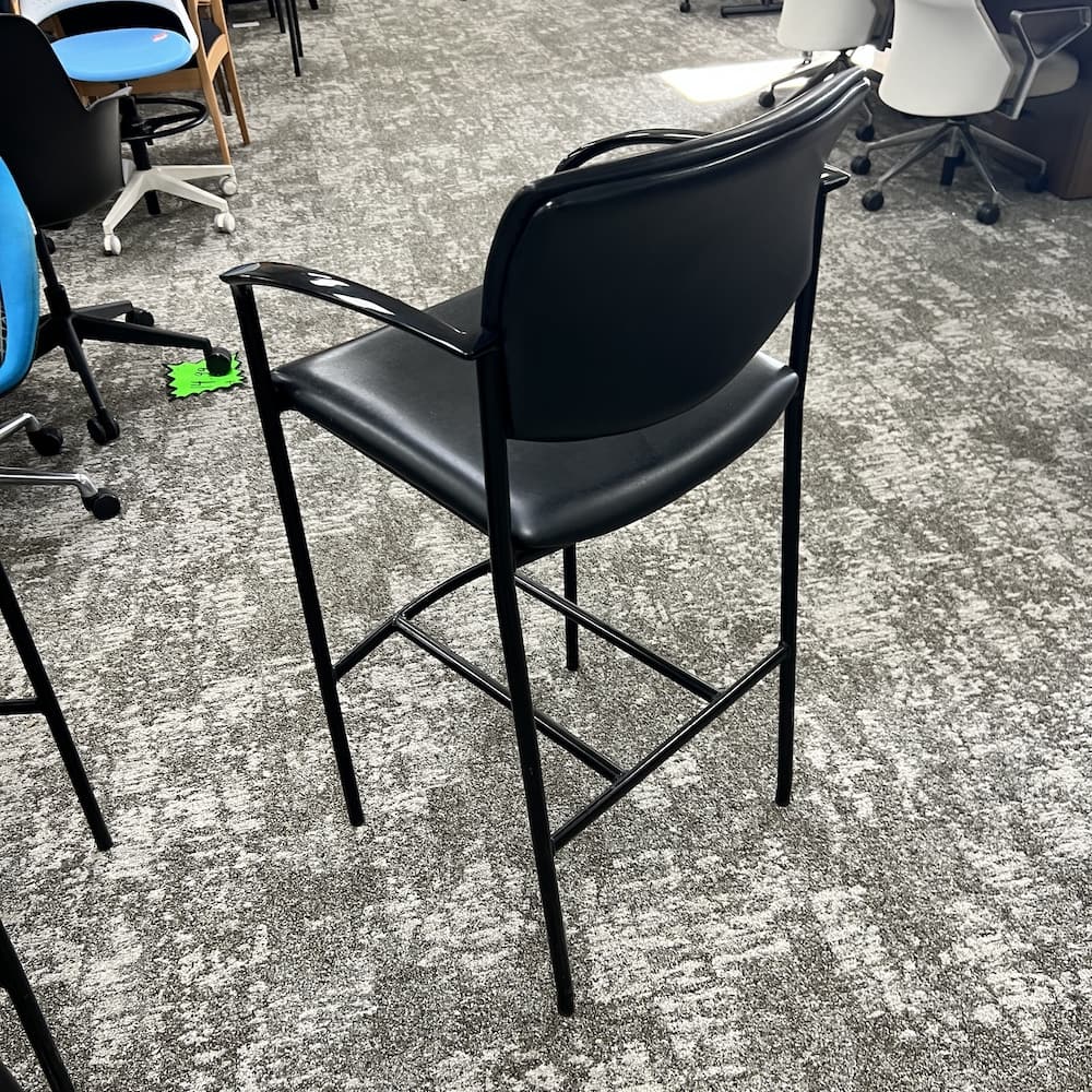 black vinyl bar stool steelcase player, used office furniture
