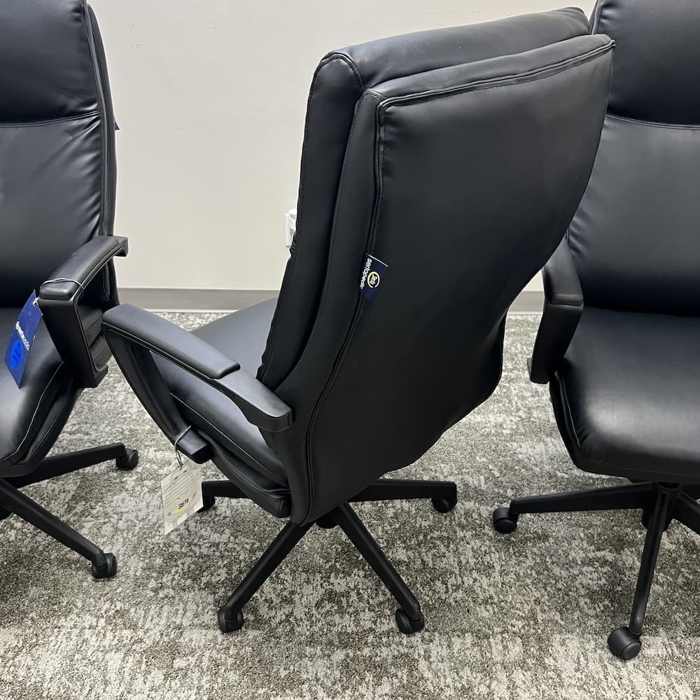 black vinyl big and tall office chair, open box serta