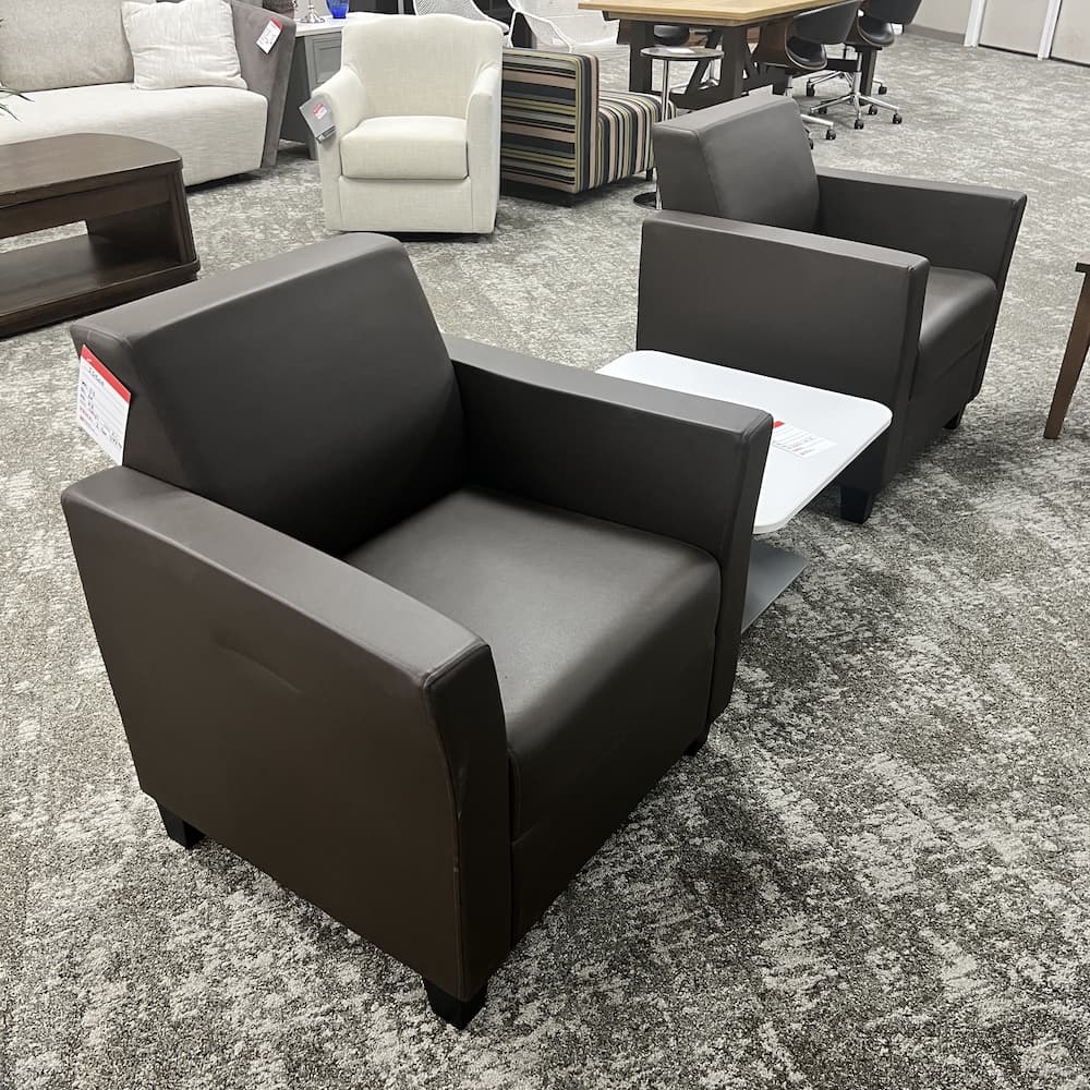 IDEON sitonit composite lunge chair, brown whip fabric, commercial seating, used office furniture