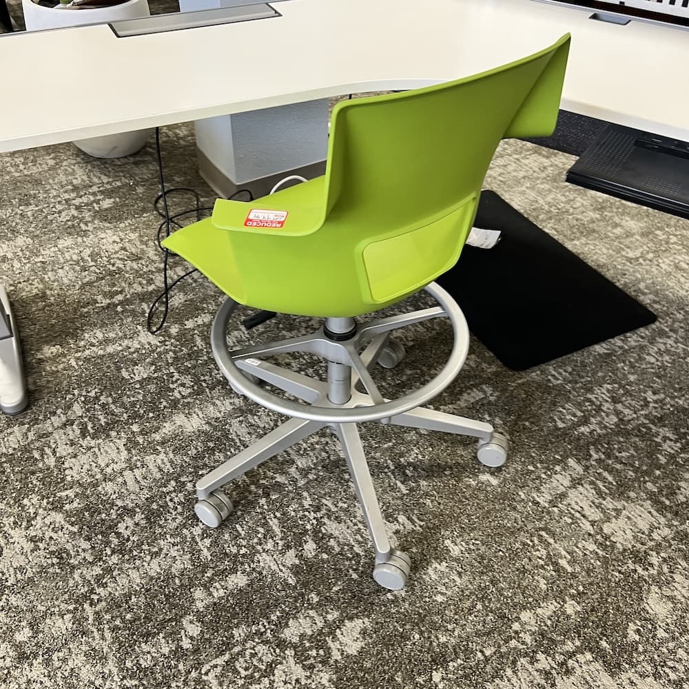 steelcase turnstone shortcut green plastic conference stool used office furniture shortcut