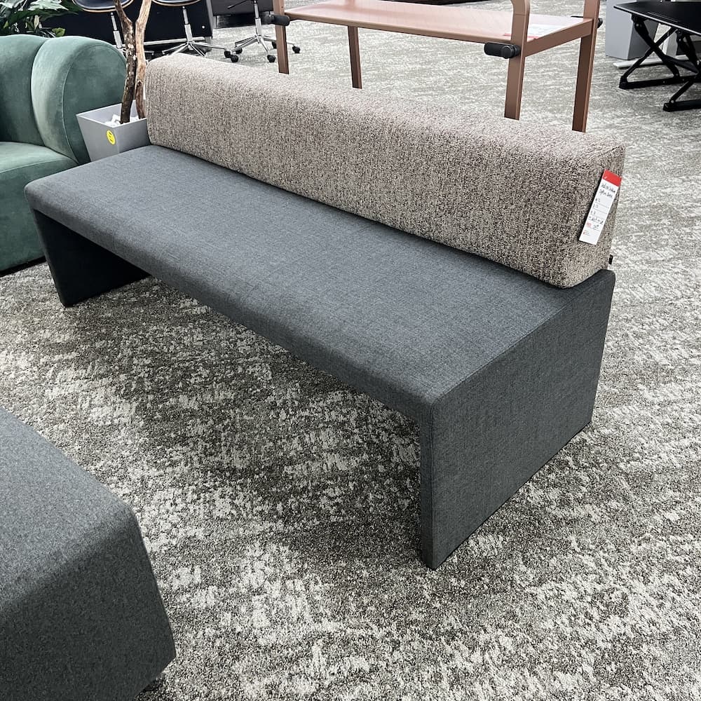 72" x 27" Steelcase Coalesse Together Bench Grey and Taupe Commercial Seating Sofa